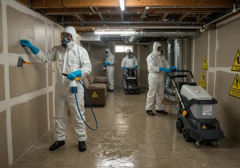 Basement Moisture Removal and Structural Drying process in Brookhaven, NY